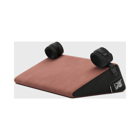 Liberator Black Label Wedge 24 in. Sex Position Pillow with Cuffs – Velvet Mauve