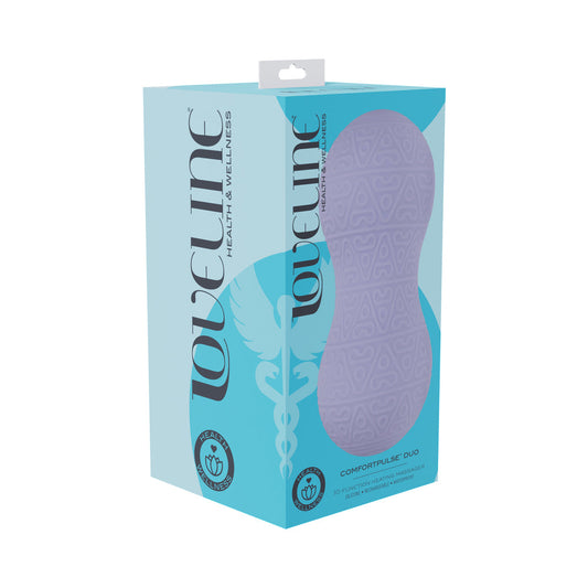 LoveLine ComfortPulse Duo Silicone Massager with Heating Function - Lavender