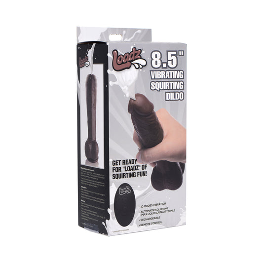 Loadz 8.5 in. Squirting Dildo with Vibration - Brown