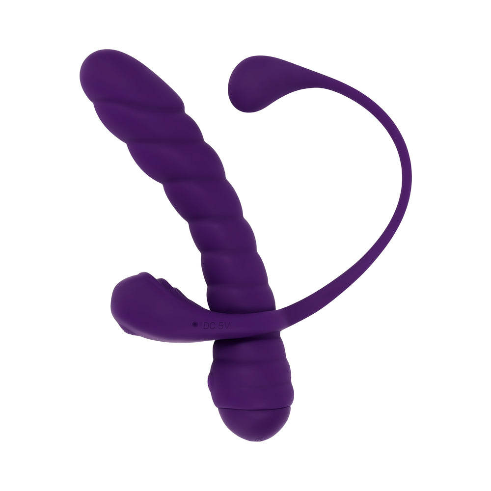 Playboy Twisted Playground Rechargeable Triple Stimulator Vibe – Purple