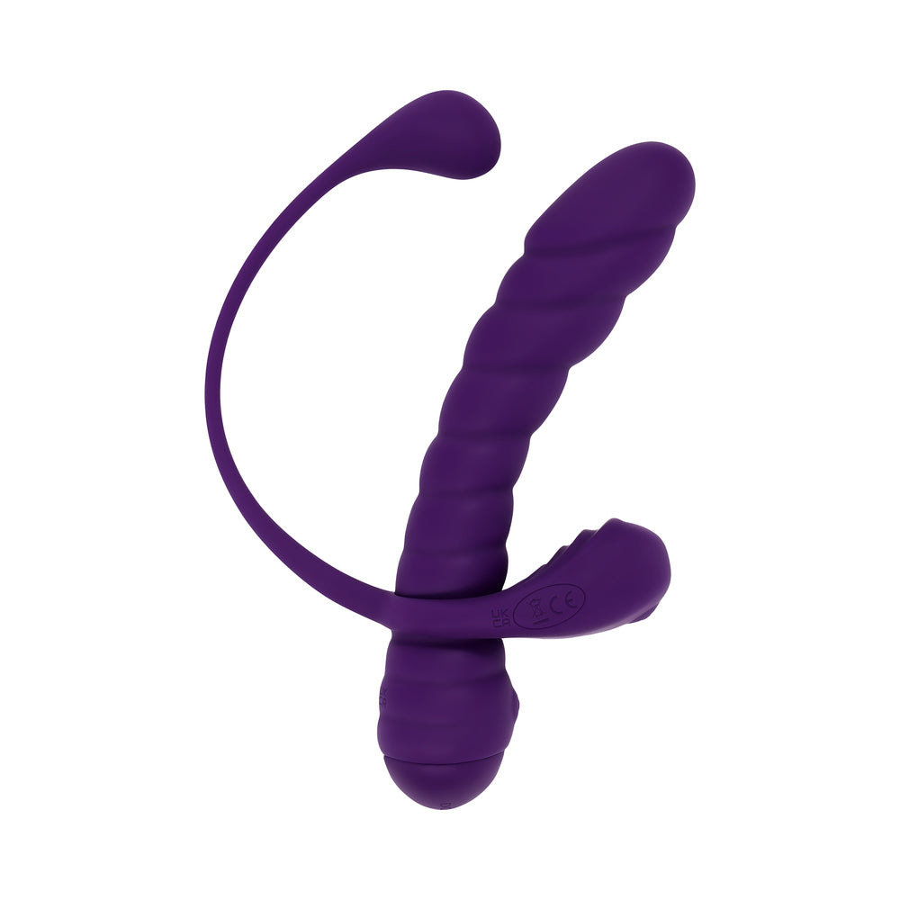 Playboy Twisted Playground Rechargeable Triple Stimulator Vibe – Purple