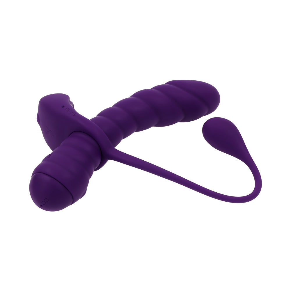 Playboy Twisted Playground Rechargeable Triple Stimulator Vibe – Purple