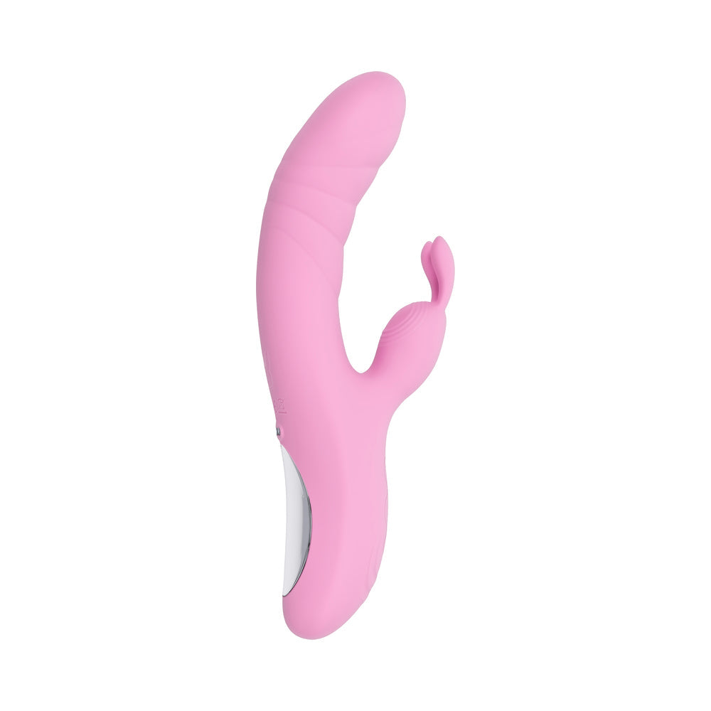 Playboy Rub Me Right Rechargeable Thrusting Dual Stimulator – Light Pink