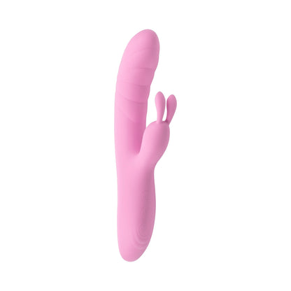 Playboy Rub Me Right Rechargeable Thrusting Dual Stimulator – Light Pink