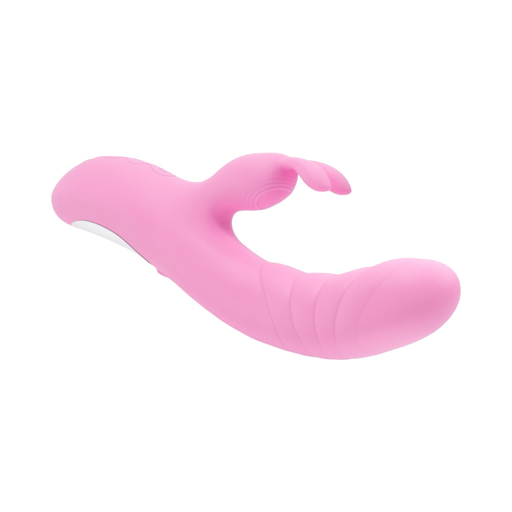 Playboy Rub Me Right Rechargeable Thrusting Dual Stimulator – Light Pink