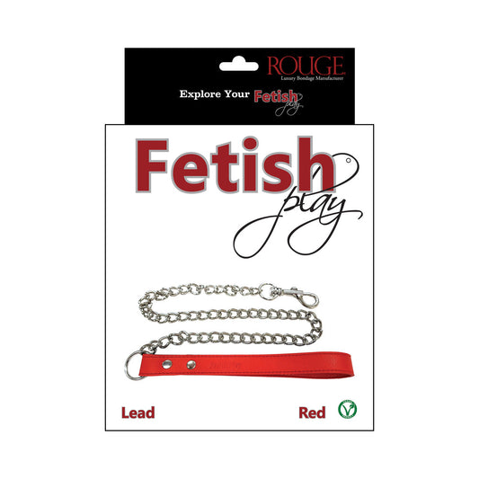 Rouge Garments Play Vegan Leash – Red Faux Leather