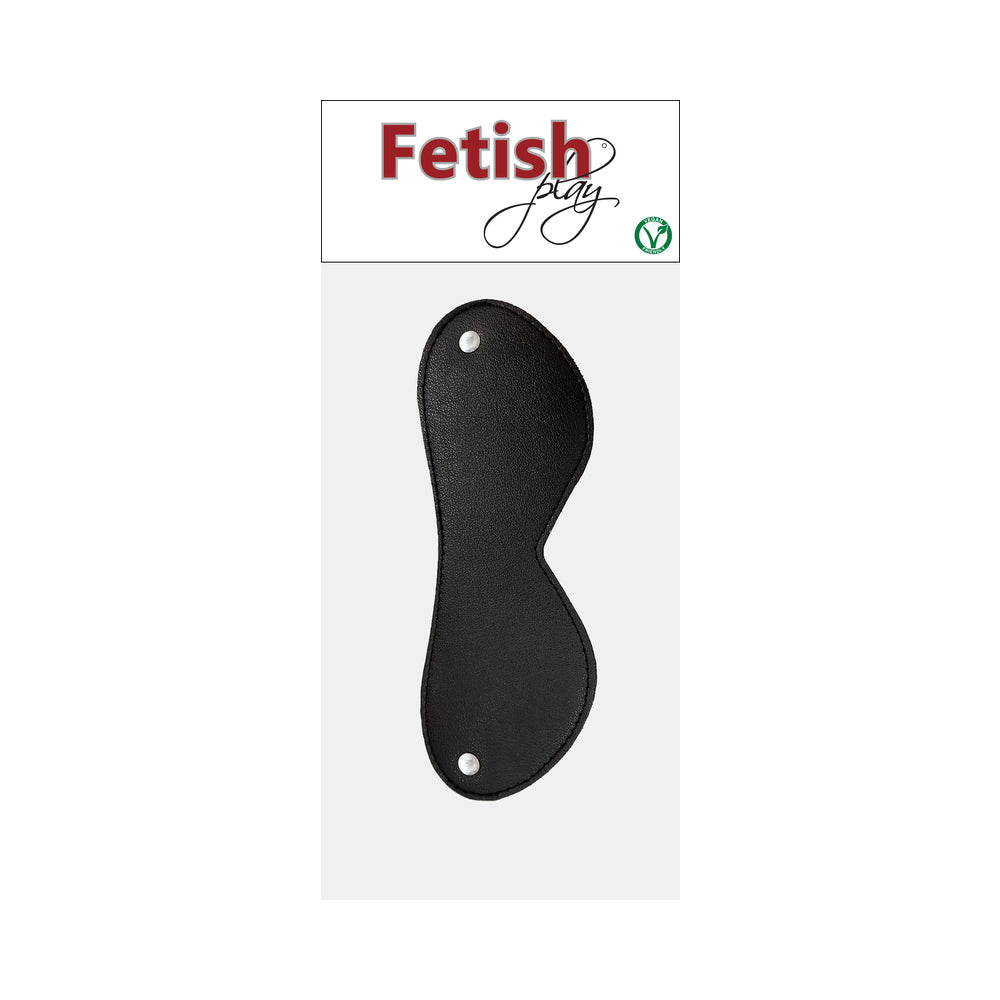Rouge Fetish Play Vegan Blindfold – Black Faux Leather