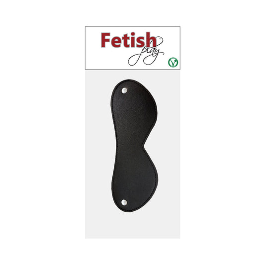Rouge Fetish Play Vegan Blindfold – Black Faux Leather