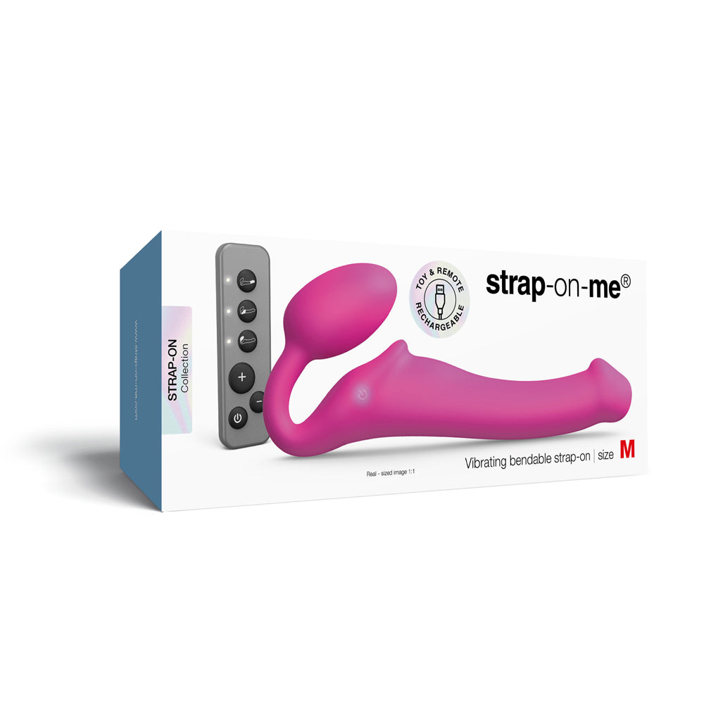 Lovely Planet Vibrating Bendable Strapless Strap-On – Fuchsia – Medium