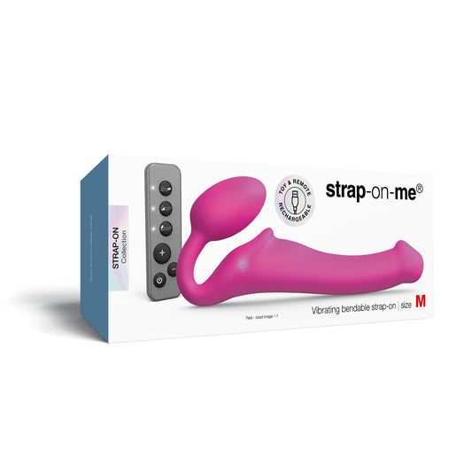Lovely Planet Vibrating Bendable Strapless Strap-On – Fuchsia – Medium