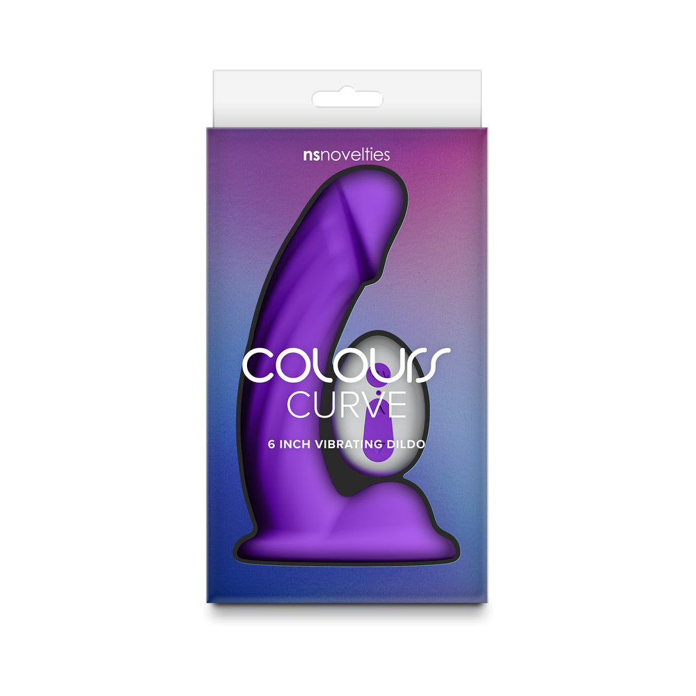 NS Novelties Colours Curve Vibrating Dildo – Purple – 6 in. with Remote Control