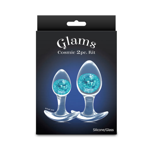 Cosmic Glams 2-Piece Plug Kit – Blue, Body Safe Silicone