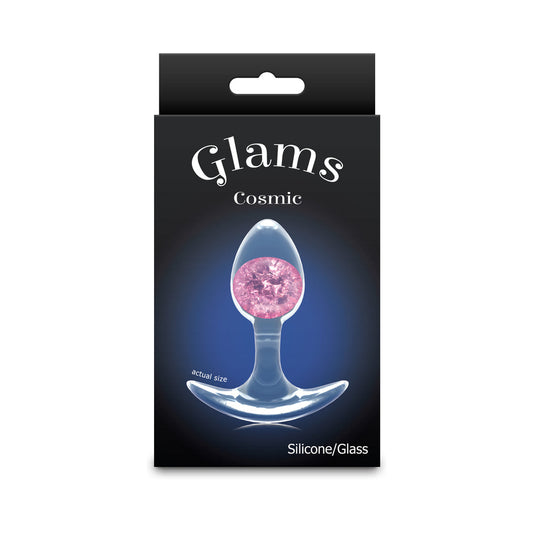 NS Novelties Cosmic Glams Plug Pink - Body Safe Silicone with Glass Marble