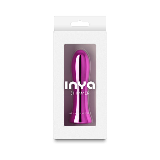 INYA Shimmer Vibrator – Rechargeable Steel Vibrator in Metallic Pink