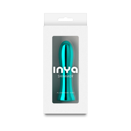 INYA Shimmer Metallic Aqua Vibrator – Rechargeable, 3 Speeds, 7 Functions
