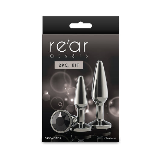 NS Novelties Rear Assets Tapered Trainer Plug Kit - Gunmetal/Black