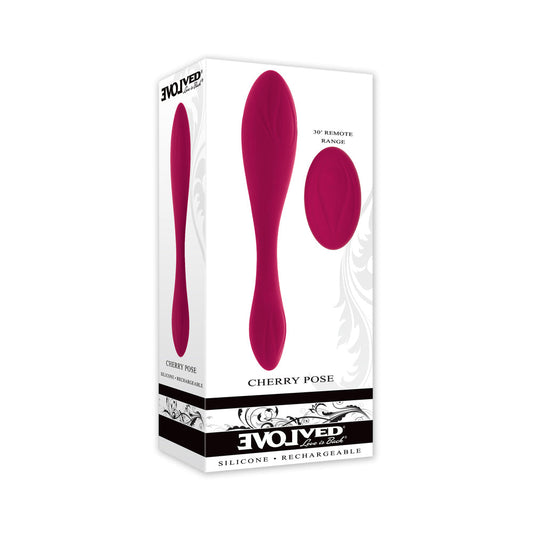 Evolved Cherry Pose Flexible Vibrator with Remote Control - Wine Red