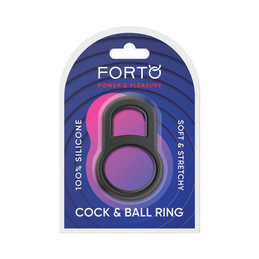 Forto F-41 Lock Cock & Ball Ring – Black – Dual-Design Silicone Support
