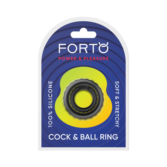 Forto F-43 Tiered Cock & Ball Ring – Black