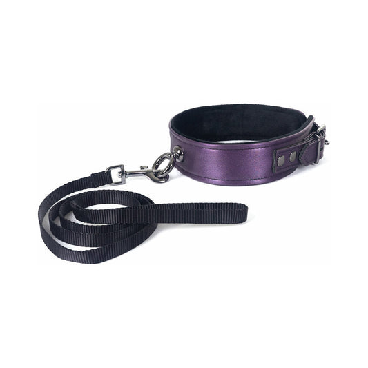 Spartacus Galaxy Legend Collar and Leash Set - Purple - Faux Leather
