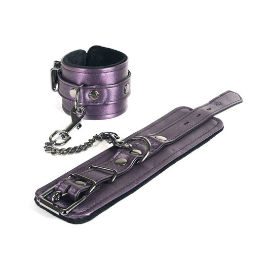 Spartacus Galaxy Legend Ankle Restraints – Purple Faux Leather with Locking Buckle