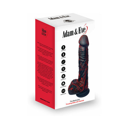 Adam & Eve The Bedrocker Thrusting Dildo – Black, Rechargeable with Remote Control