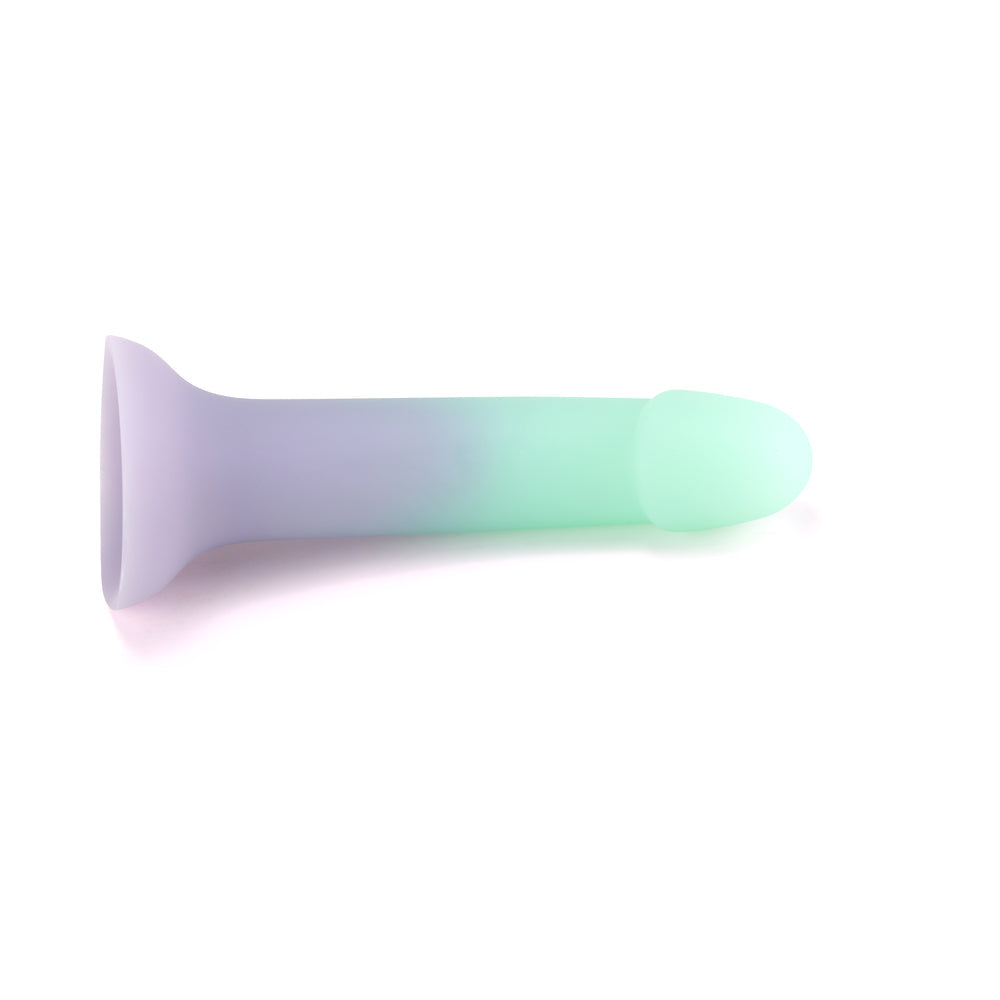 Adam & Eve Ombre Curve Liquid Silicone Dildo – Multi-Color, Flexible, Waterproof