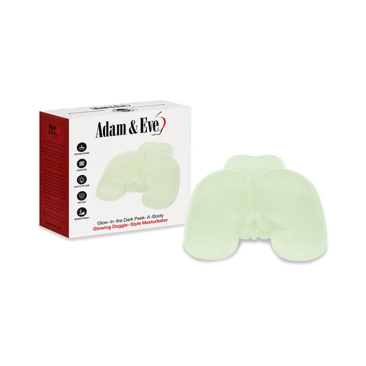 Adam & Eve Glow-in-the-Dark Peek-A-Booty – Doggy Style Masturbator – Green