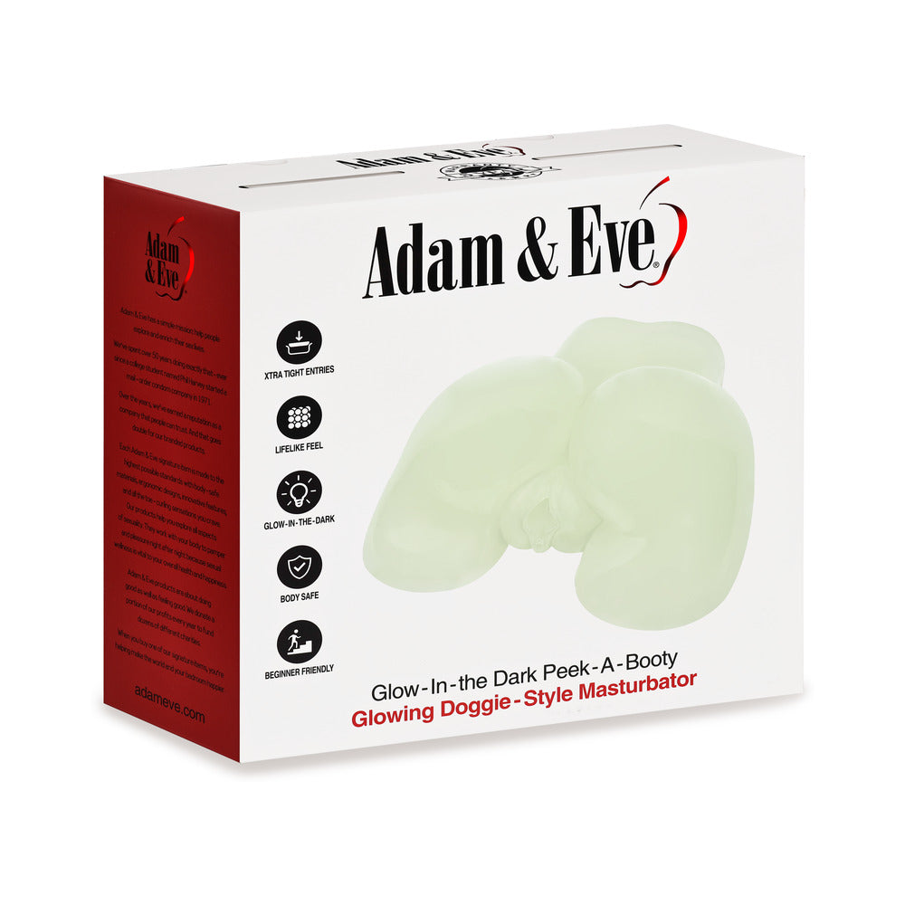 Adam & Eve Glow-in-the-Dark Peek-A-Booty – Doggy Style Masturbator – Green