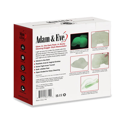 Adam & Eve Glow-in-the-Dark Peek-A-Booty – Doggy Style Masturbator – Green