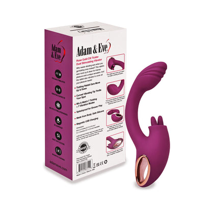 Adam & Eve Rose Gold Clit Tickler Dual Stimulating Vibrator – Wine Red