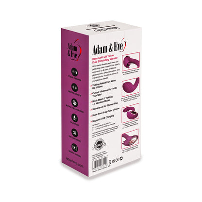 Adam & Eve Rose Gold Clit Tickler Dual Stimulating Vibrator – Wine Red