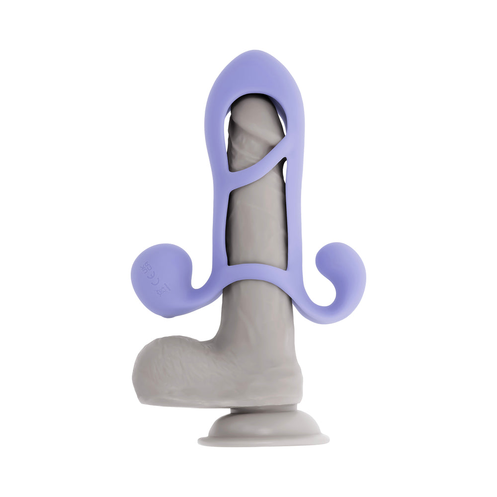 Playboy Fantasy Cage Rechargeable Vibrating Cock Cage – Purple