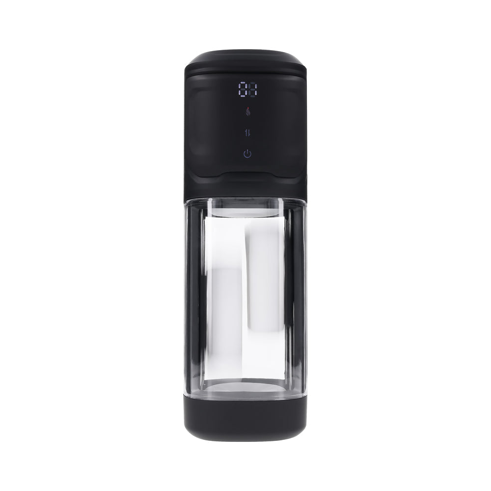 Playboy Side Piece Rechargeable Vibrating Warming Stroker – Black