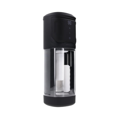 Playboy Side Piece Rechargeable Vibrating Warming Stroker – Black