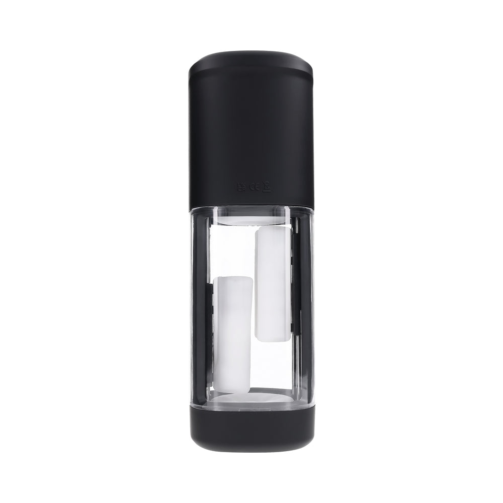 Playboy Side Piece Rechargeable Vibrating Warming Stroker – Black