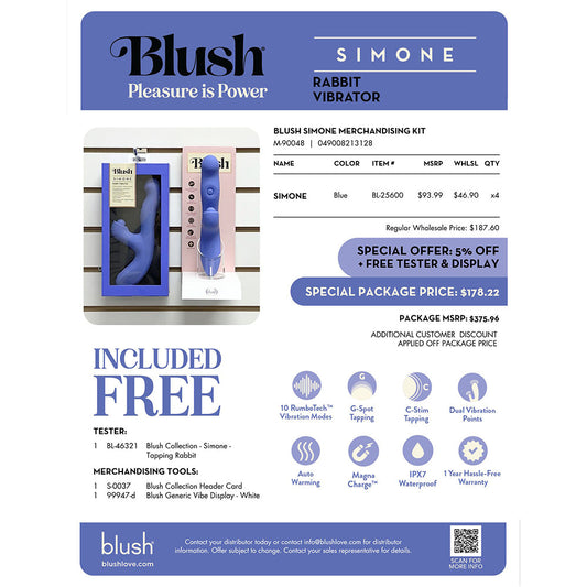 Blush Simone Merchandising Kit – Blue Silicone