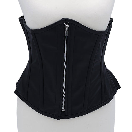 Rouge Leather Corset 3XL/4XL – Black – Adjustable Fit