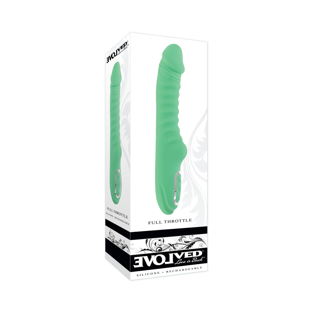 Evolved Full Throttle Rechargeable Warming Vibrator – Mint Green