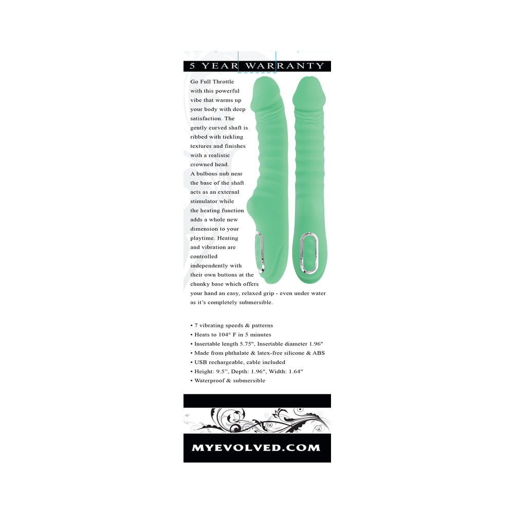 Evolved Full Throttle Rechargeable Warming Vibrator – Mint Green