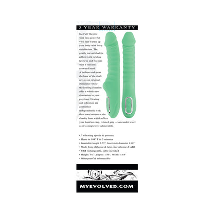 Evolved Full Throttle Rechargeable Warming Vibrator – Mint Green