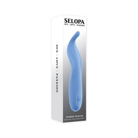 Selopa Tender Tickler Rechargeable Vibrator – Blue – Flexible Shaft with 10 Vibration Patterns