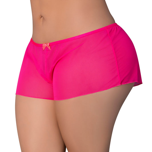 Magic Silk Pink Kink Flowy Boy Short – Comfortable Neon Pink Lingerie – Queen Size