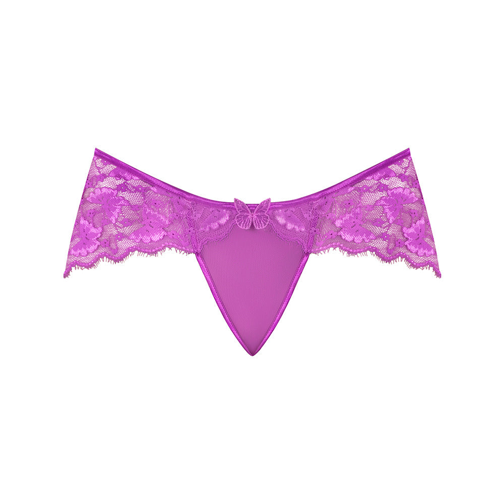 Magic Silk Butterfly Fantasies Boy Short – Neon Purple – Queen Size