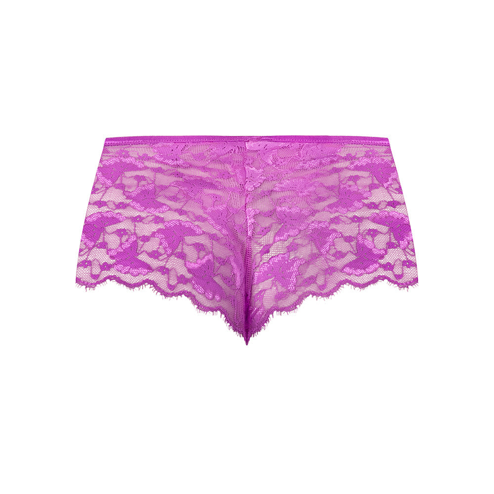 Magic Silk Butterfly Fantasies Boy Short – Neon Purple – Queen Size