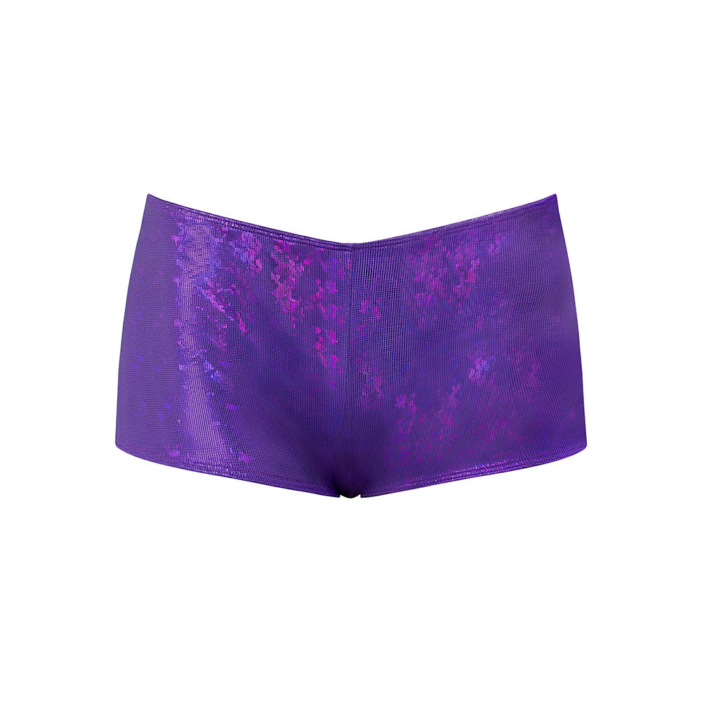 Magic Silk Glimmer Mini Boy Short - Purple - L/XL
