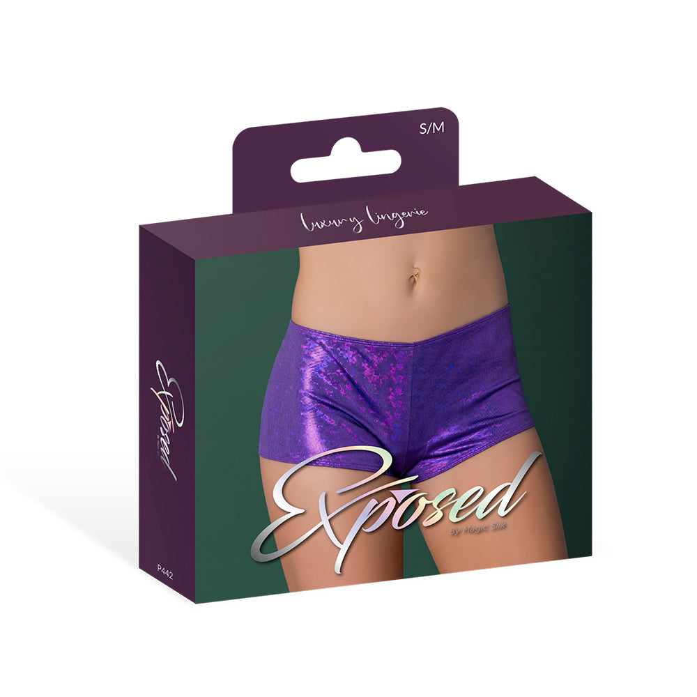 Magic Silk Glimmer Mini Boy Short - Purple - L/XL