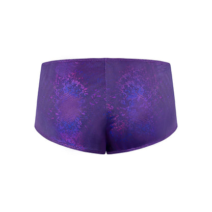 Magic Silk Glimmer Mini Boy Short - Purple - Size Q