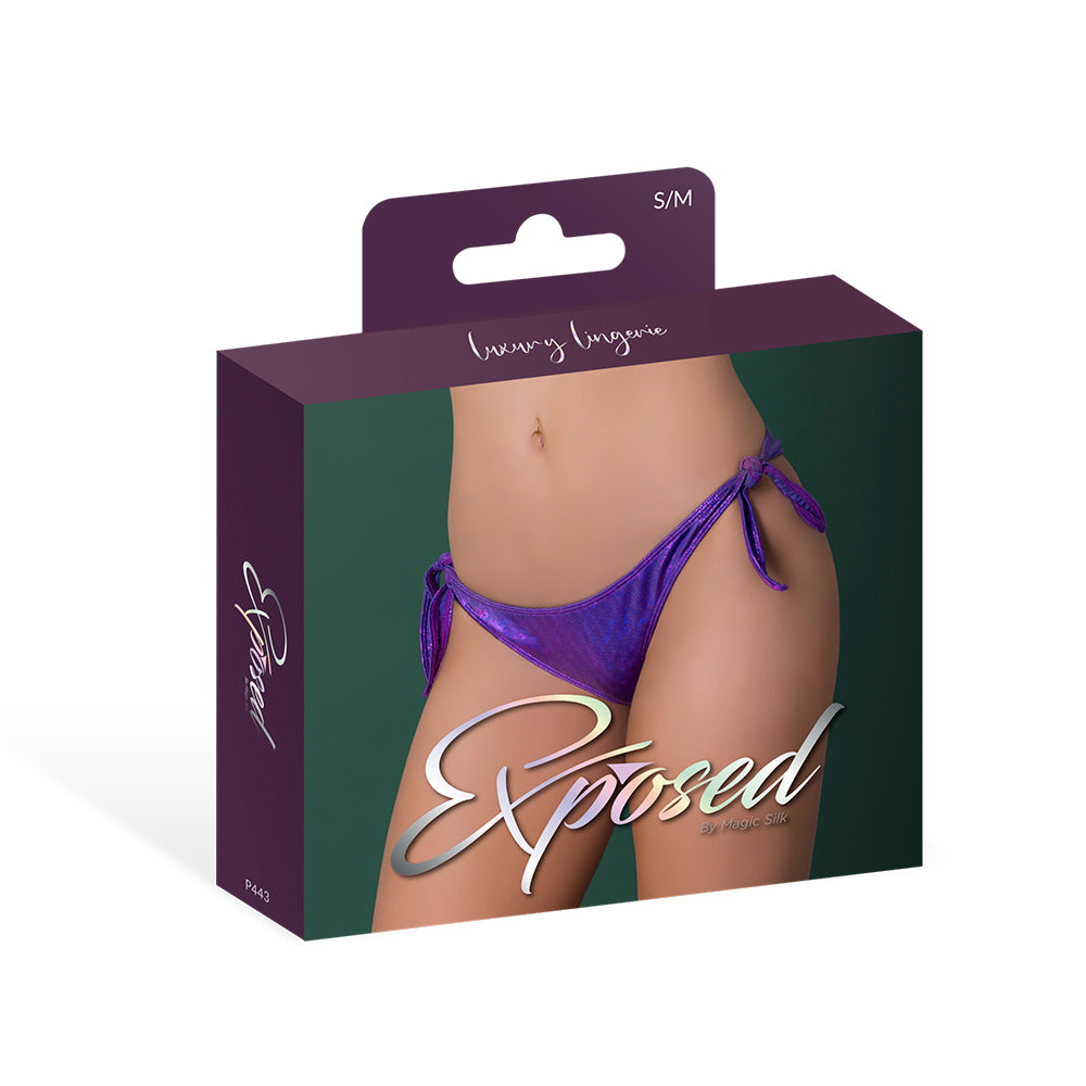 Magic Silk Glimmer Low Rise Tie Side Panty - Purple Disco - L/XL