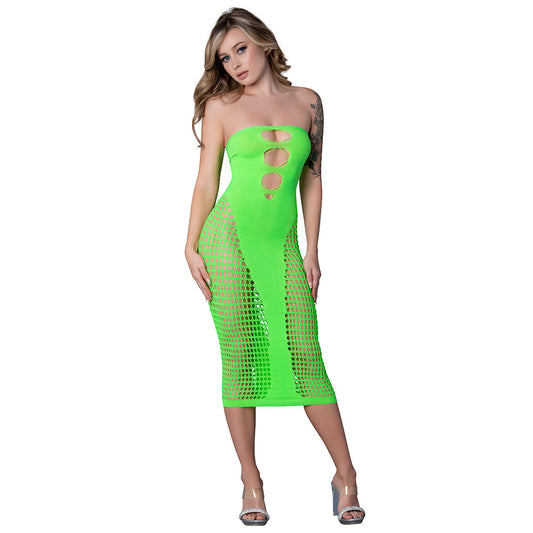 Magic Silk Seamless Gown – Ultra-Stretchy Neon Lime Lingerie